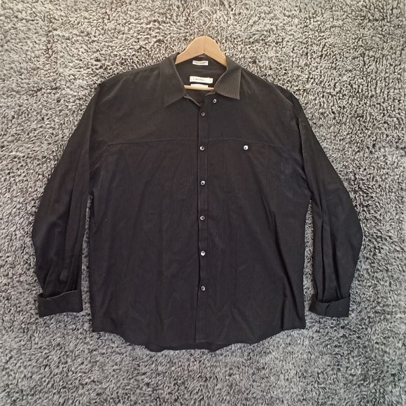 Calvin Klein Other - Calvin Klein Shirt Men XXL 2XL Gray Plaid Slim Fit Casual Button Down Collar